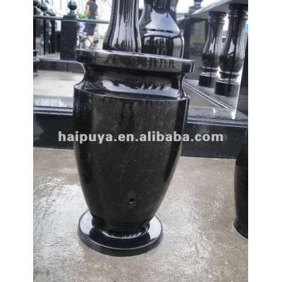 black granite vases for gravestones